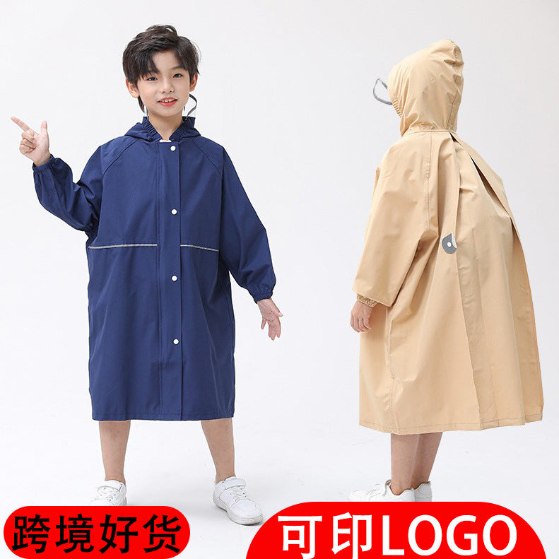Cross-border high-quality parent-child children raincoat manufacturers primary and secondary school students kindergarten long baby conjoined poncho environmental protection - image 1