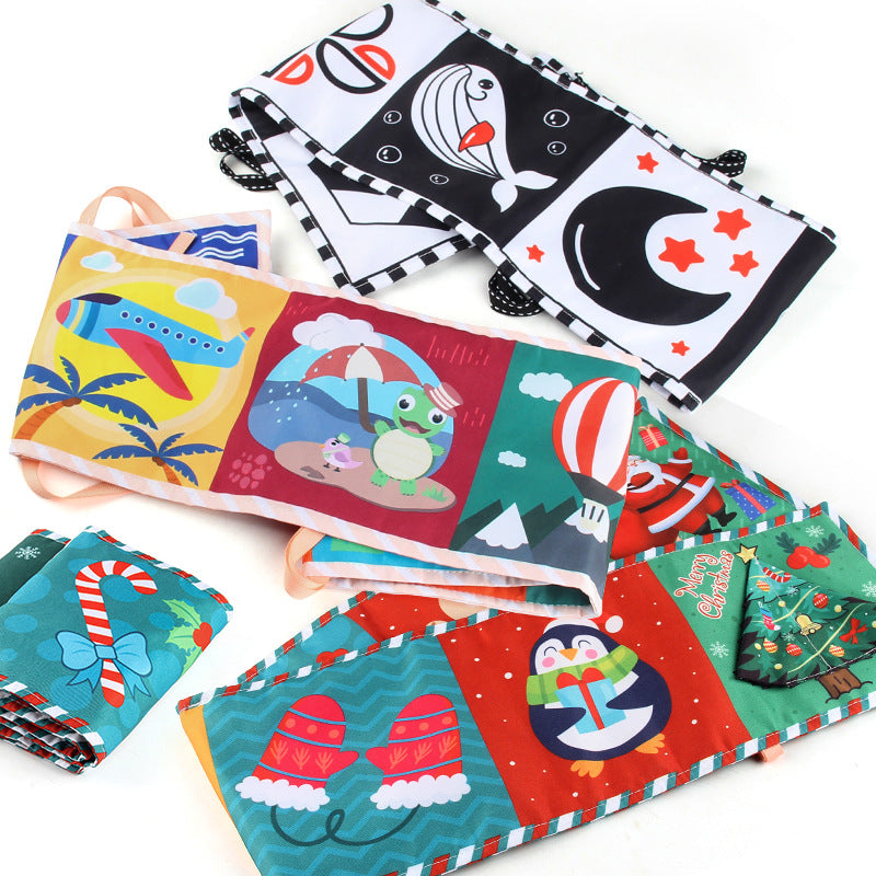Baby Early Education Educational Toys Double-Sided Black and White Cloth Book Kidsren's Bedside Pendant Cognitive Color Shape Baby Cloth Book - image 3