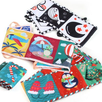 Baby Early Education Educational Toys Double-Sided Black and White Cloth Book Kidsren's Bedside Pendant Cognitive Color Shape Baby Cloth Book - image 3