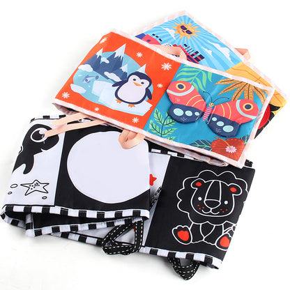 Baby Early Education Educational Toys Double-Sided Black and White Cloth Book Kidsren's Bedside Pendant Cognitive Color Shape Baby Cloth Book - image 4
