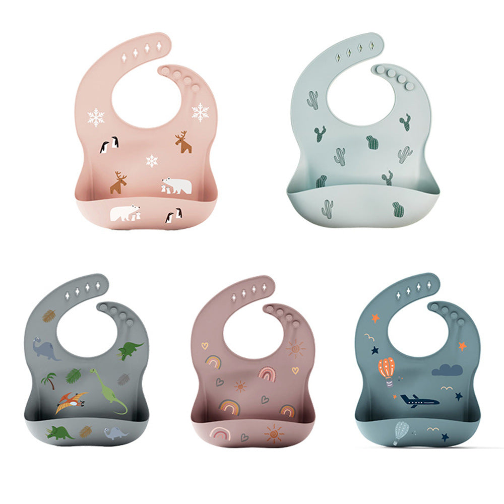 Children's Silicone Bib Thickened Baby Bib Dinner Baby Bib Water Towel 3D Stereoscopic Baby Products - image 1