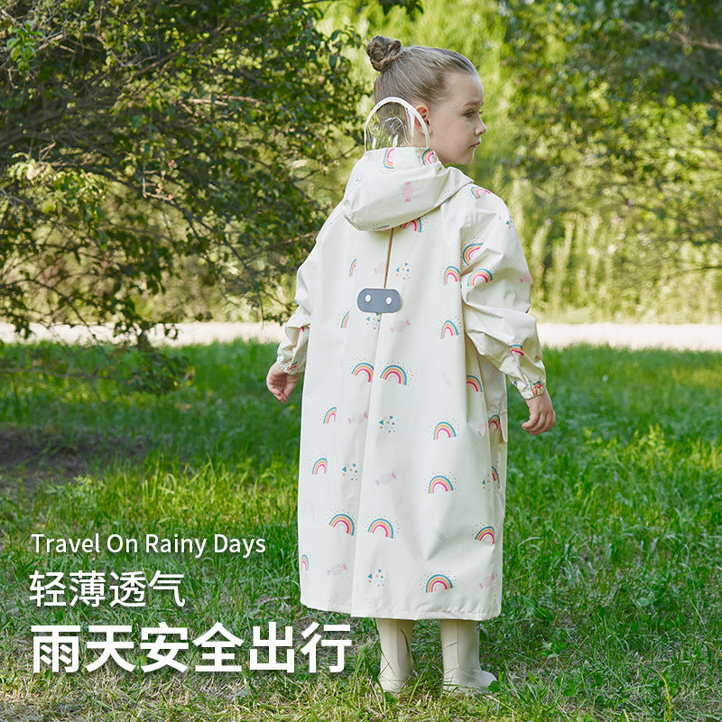 Children's raincoat girl's 2-year-old girl 4 kindergarten baby boy poncho lightweight 8 Primary School student rain-proof clothing schoolbag seat - image 1