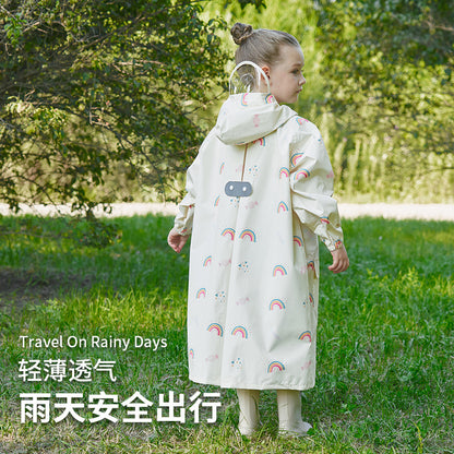 Children's raincoat girl's 2-year-old girl 4 kindergarten baby boy poncho lightweight 8 Primary School student rain-proof clothing schoolbag seat - image 1