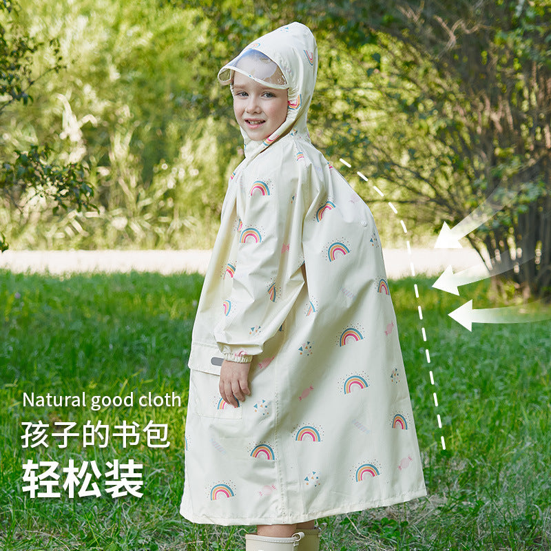 Children's raincoat girl's 2-year-old girl 4 kindergarten baby boy poncho lightweight 8 Primary School student rain-proof clothing schoolbag seat - image 3