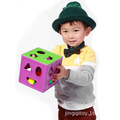 Children's educational geometric shape cognitive matching square plastic building blocks kindergarten baby intelligence box toys - image 2