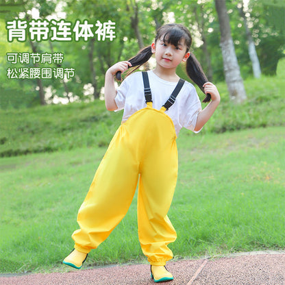 【Xinyiqi】Children's Raincoat with Suspenders and Rain Pants, Waterproof Full-Body Set for Boys and Girls in Kindergarten, Separate Pieces, Heavy Rain Protection - image 1