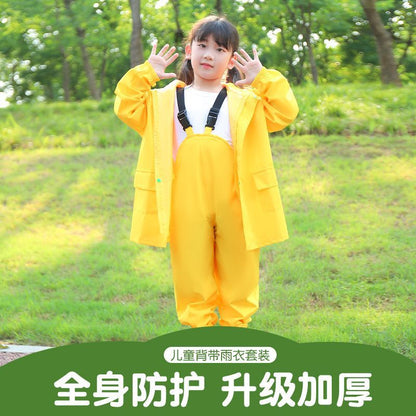 【Xinyiqi】Children's Raincoat with Suspenders and Rain Pants, Waterproof Full-Body Set for Boys and Girls in Kindergarten, Separate Pieces, Heavy Rain Protection - image 3