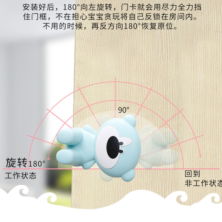Safety children's door stop anti-pinch hand door card baby door protection artifact anti-collision windproof silicone door stop punch-free - image 3