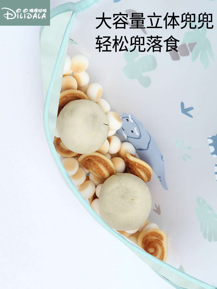 Baby Smock Eating Waterproof Bib Spring and Summer Long-Sleeved Anti-Dirty Kidsren's Kindergarten Rice Pocket 2025 New Style for Boys and Girls - image 2