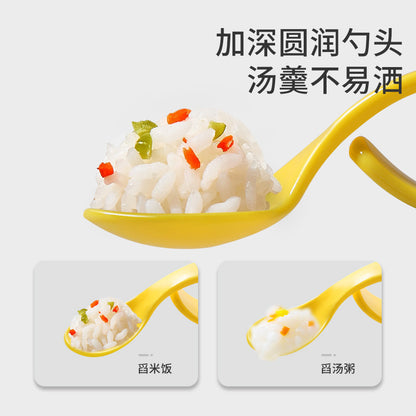 Training Spoon Curved Handle Fork and Spoon Set Elbow Kidsren's Tableware Storage Box Feeding Baby Independent Eating Aid - image 3