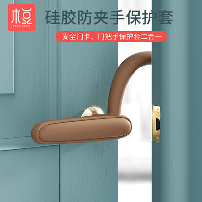 Door stop anti-pinch hand door card door clip children close door mute artifact door stop card door stop holder plug baby anti-collision - image 1