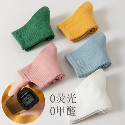 Children's Socks Boys' Pure Cotton Spring and Autumn Baby Boys' Mid-Tube Socks Autumn and Winter Girls' Pure Cotton Socks Cotton Socks - image 2