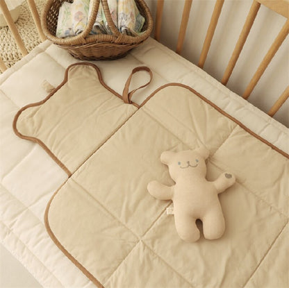 In stock baby portable diaper changing pad multifunctional foldable diaper pad bag bear face portable changing pad - image 3