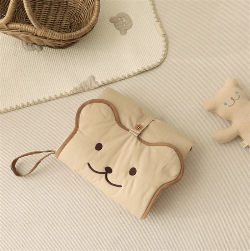 In stock baby portable diaper changing pad multifunctional foldable diaper pad bag bear face portable changing pad - image 5