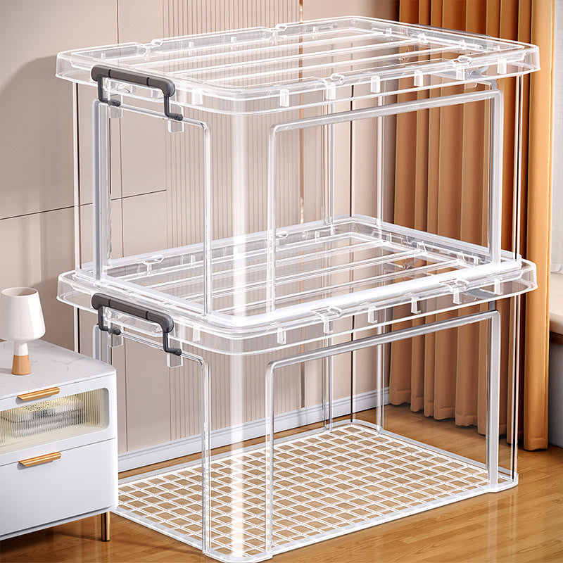 Transparent Storage Box Large Capacity Super Large Household Wardrobe Clothes Plastic Organiser Toy Trunk Storage Box - image 1