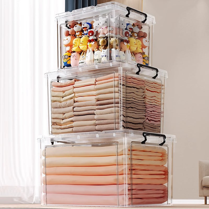 Transparent Storage Box Large Capacity Super Large Household Wardrobe Clothes Plastic Organiser Toy Trunk Storage Box - image 4