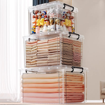 Transparent Storage Box Large Capacity Super Large Household Wardrobe Clothes Plastic Organiser Toy Trunk Storage Box - image 4