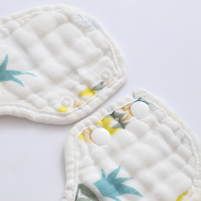 Saliva Pure Cotton Baby Bib 360 Degree Six Layers Newborn Baby Gauze Petal Bib Manufacturer Wholesale - image 4