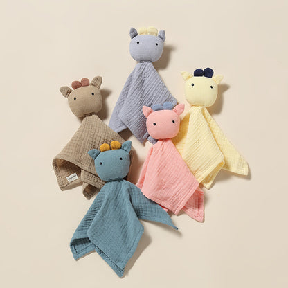 Baby Sleeping Comforter, Cute Pure Cotton Gauze for Infants, Newborn Soothing Sleep Aid, Soothing Little Cow Plush Toy - image 2