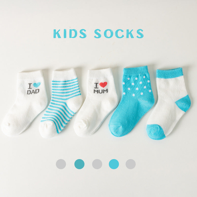 5 Pairs (Set) Baby Socks Four Seasons Cartoon Cute Fruit Animal Baby Children's Socks - image 3