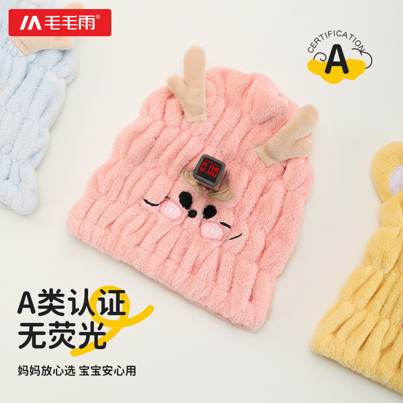 Drizzle Class A Children's Dry Hair Cap Baby Infant Newborn Cute Shower Cap Water Absorbent Popular New Headscarf - image 3