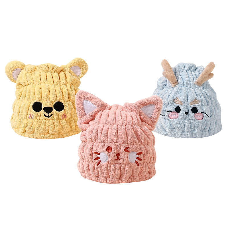Drizzle Class A Children's Dry Hair Cap Baby Infant Newborn Cute Shower Cap Water Absorbent Popular New Headscarf - image 5