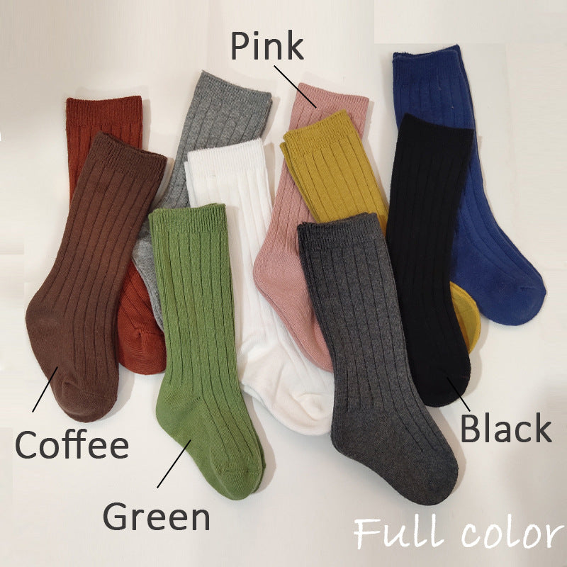 Spanish Kidsren's Socks Pit Socks Plain Mid-Length Socks Ins Popular Baby Socks Student Socks Sports Socks - image 1