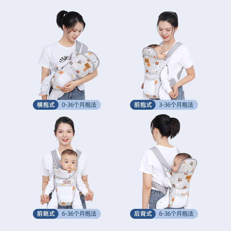 Baby strap baby front and rear dual-use outing simple newborn horizontal front holding four seasons baby holding artifact free hands - image 3