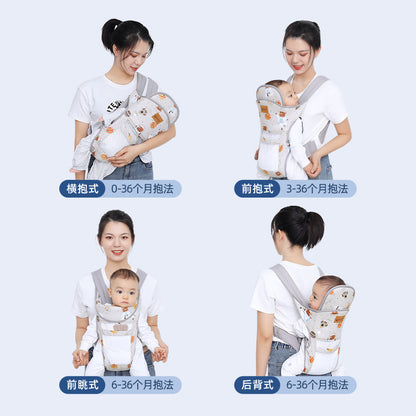 Baby strap baby front and rear dual-use outing simple newborn horizontal front holding four seasons baby holding artifact free hands - image 3