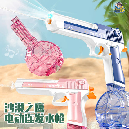 2024 Cross-Border Children's Summer Lighting Fully Automatic Burst Rechargeable Electric Water Gun Glock Boy Water Toy - image 1