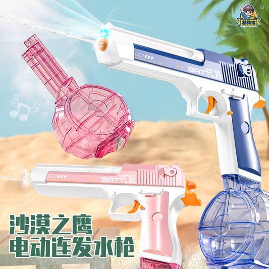 2024 Cross-Border Children's Summer Lighting Fully Automatic Burst Rechargeable Electric Water Gun Glock Boy Water Toy - image 1