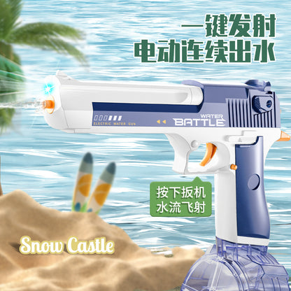 2024 Cross-Border Children's Summer Lighting Fully Automatic Burst Rechargeable Electric Water Gun Glock Boy Water Toy - image 2