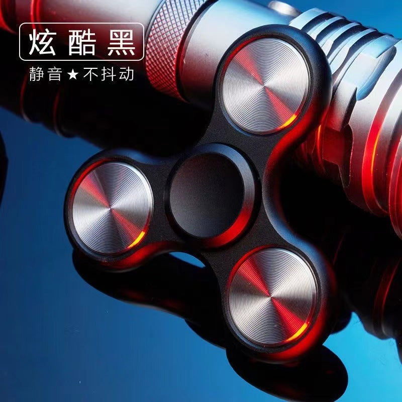 Fidget Spinner Leakage Aluminum Alloy Finger Spinner Stainless Steel Large Three-yuan Magic Decompression Rotating Toy - image 1