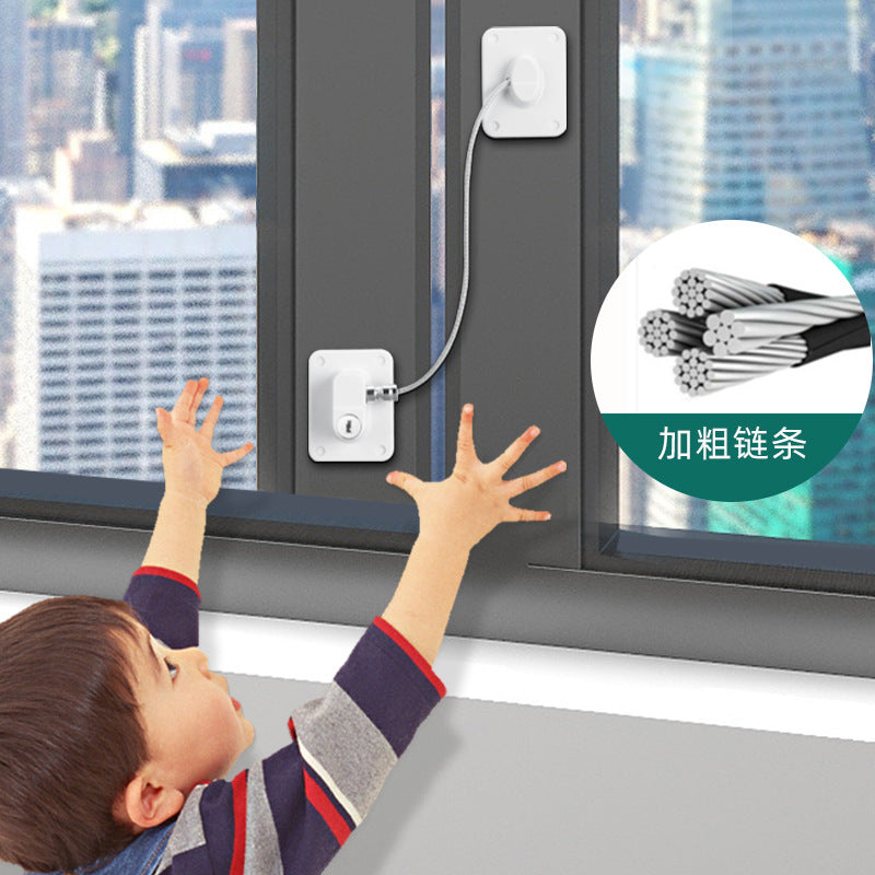 Window buckle lock catch limiter sliding door lock anti-theft child door and window safety lock non-punching outside window opening - image 2