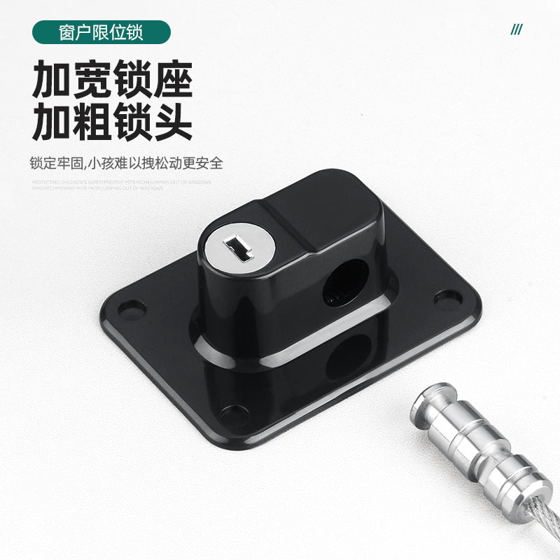 Window buckle lock catch limiter sliding door lock anti-theft child door and window safety lock non-punching outside window opening - image 3
