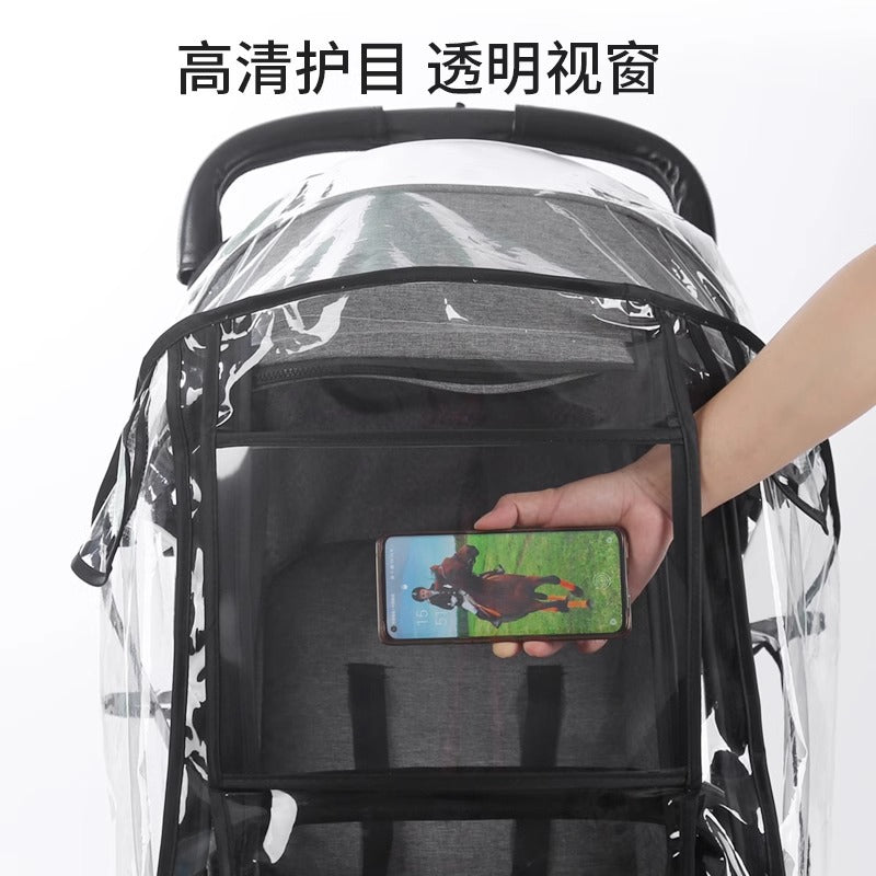 Beipesi stroller rain cover stroller windproof rain cover children baby dust-proof canopy walking baby artifact raincoat - image 3