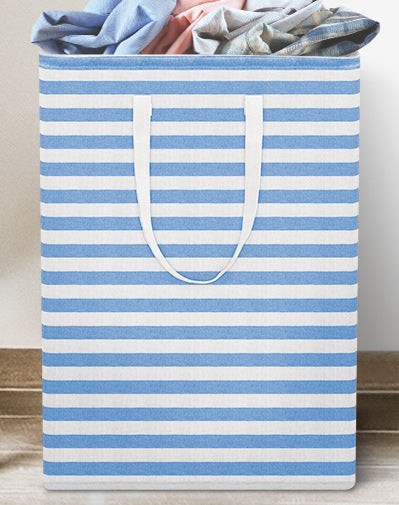 Cross-border Amazon folding moisture-proof striped laundry basket home laundry basket storage basket clothing toy storage basket - image 4