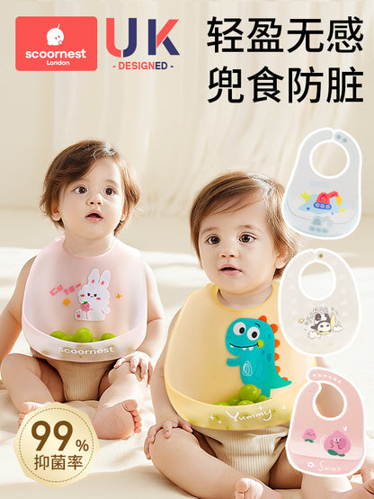 Keyao Baby Dinner Bib Waterproof Silicone Food Supplementary Food Super Soft Baby Portable Children's Bib Anti-dirty Artifact - image 1