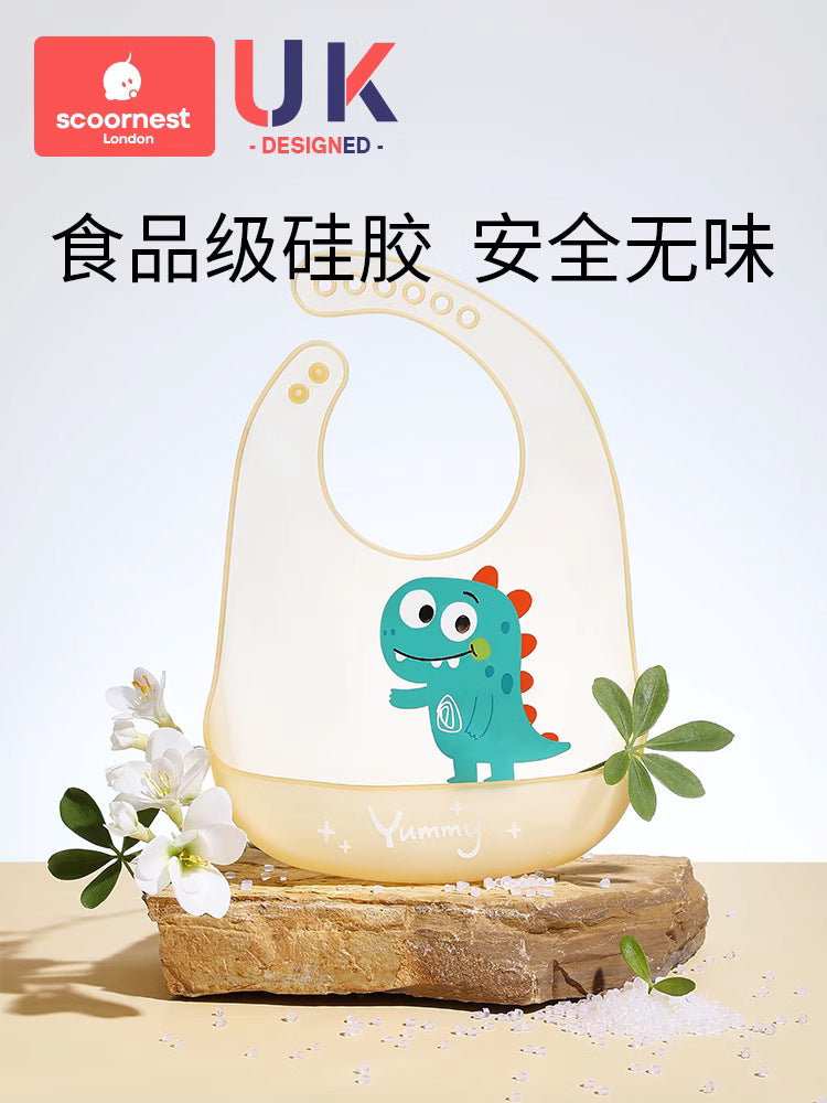Keyao Baby Dinner Bib Waterproof Silicone Food Supplementary Food Super Soft Baby Portable Children's Bib Anti-dirty Artifact - image 4