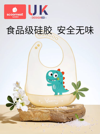 Keyao Baby Dinner Bib Waterproof Silicone Food Supplementary Food Super Soft Baby Portable Children's Bib Anti-dirty Artifact - image 4