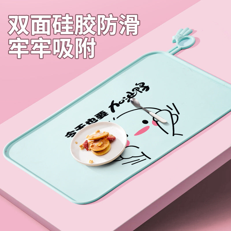 Food Grade Silicone Placemat baby children waterproof non-slip insulation mat easy to clean Primary School students lunch dining cloth - image 2