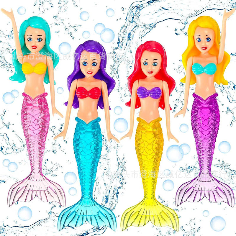 New Cross-border Summer Diving Toy Children's Swimming Pool Training Play Water Black Short Hair Luminous Swivel Mermaid Snake - image 1