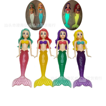 New Cross-border Summer Diving Toy Children's Swimming Pool Training Play Water Black Short Hair Luminous Swivel Mermaid Snake - image 3