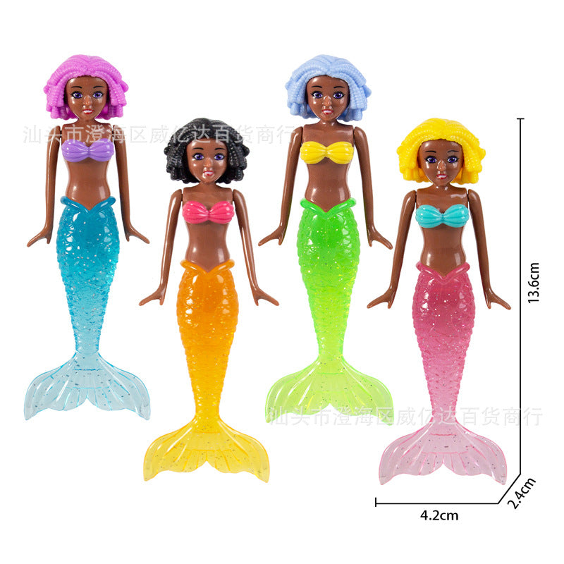 New Cross-border Summer Diving Toy Children's Swimming Pool Training Play Water Black Short Hair Luminous Swivel Mermaid Snake - image 4