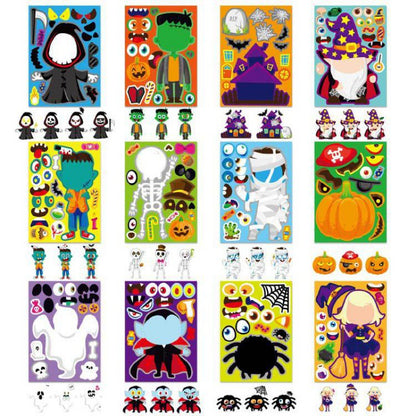 Cross Border Halloween Toy Game Stickers Cartoon Children Stickers Halloween Party Activities Gift Decoration Stickers - image 2