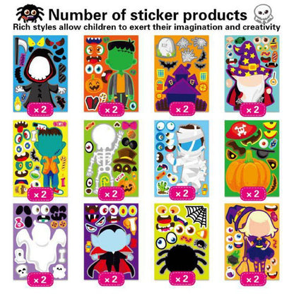 Cross Border Halloween Toy Game Stickers Cartoon Children Stickers Halloween Party Activities Gift Decoration Stickers - image 3