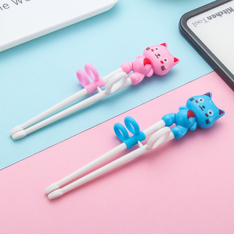 Baby Learn to Eat Training Spoon Fork Bendable Baby Bend Fork Spoon Practice Chopsticks Children's Tableware Set - image 4