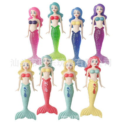 Cross-Border Diving Toys Mermaid Swimming Pool Training Ring Memory Diving Torpedo Children's Toy Set Mermaid - image 4