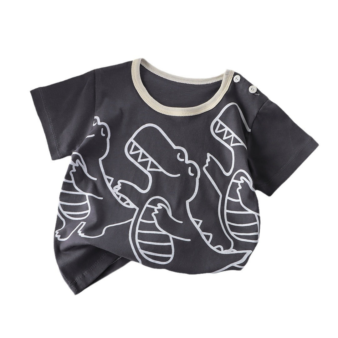 New T-shirt cotton girls short sleeve summer baby Class A half sleeve baby children's sweat-absorbent children's clothing a generation of hair - image 5