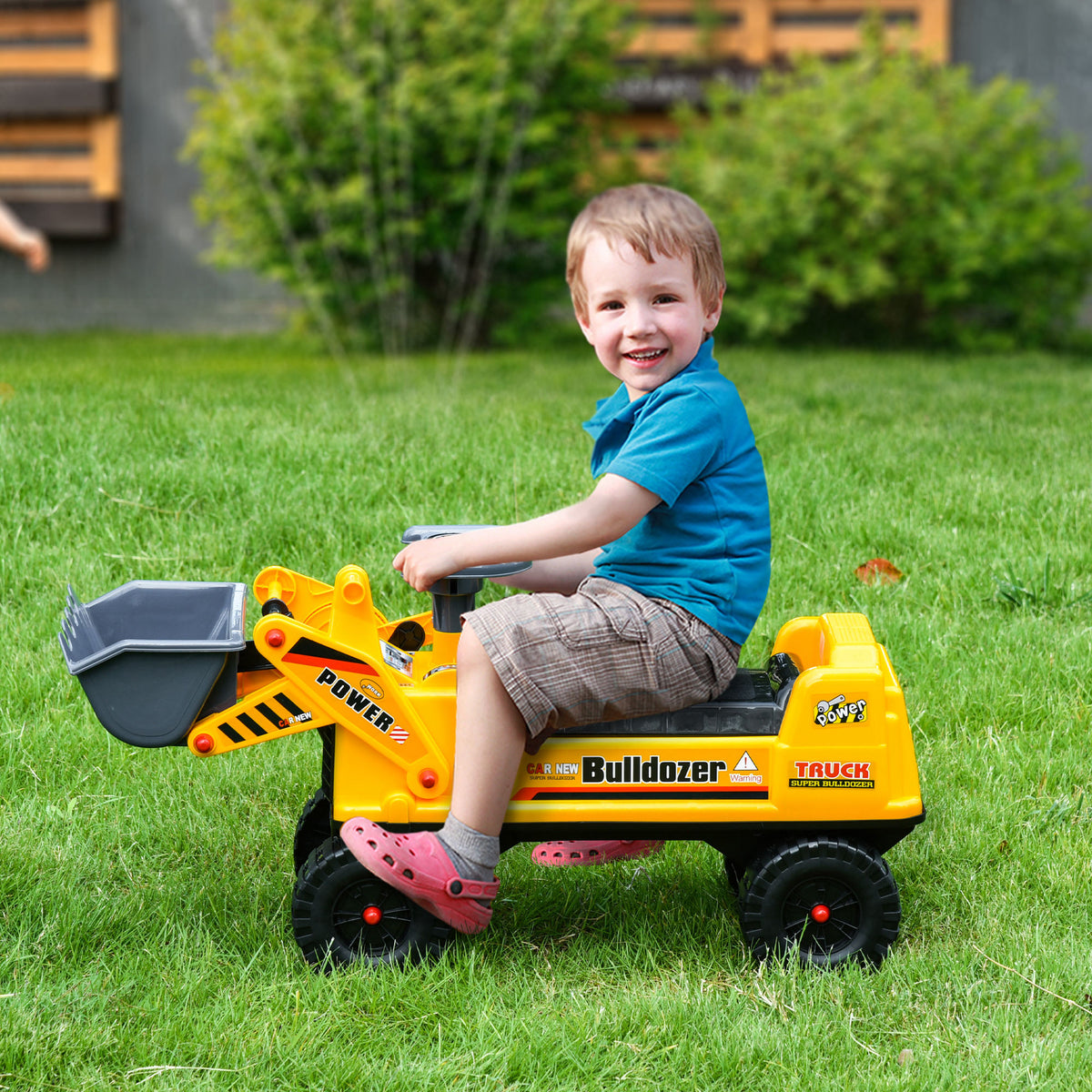 Kids Bulldozer Ride-on Toy for Toddler with Tough Wheels,
